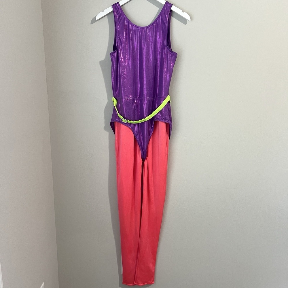 Weissman Dance Costume Women's Size XLA Metallic Purple Pink Leotard w/ Leggings
